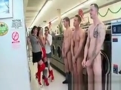 Three naked guys getting their cocks
